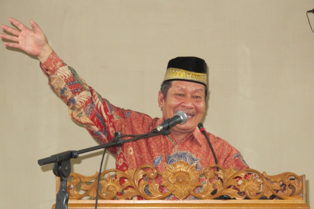 PESAN: Good Will Zubir ketika menyampaikan pesan pada warga Muhammadiyah. (foto: ist)