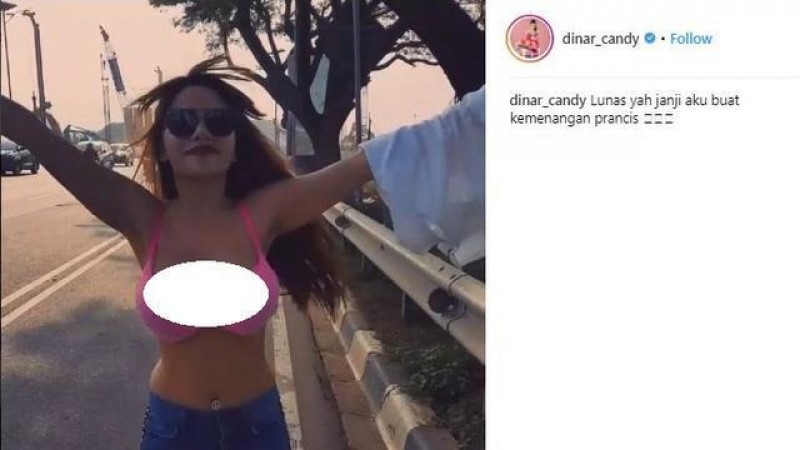 Dinar Candy menepati janjinya. (Instagram)