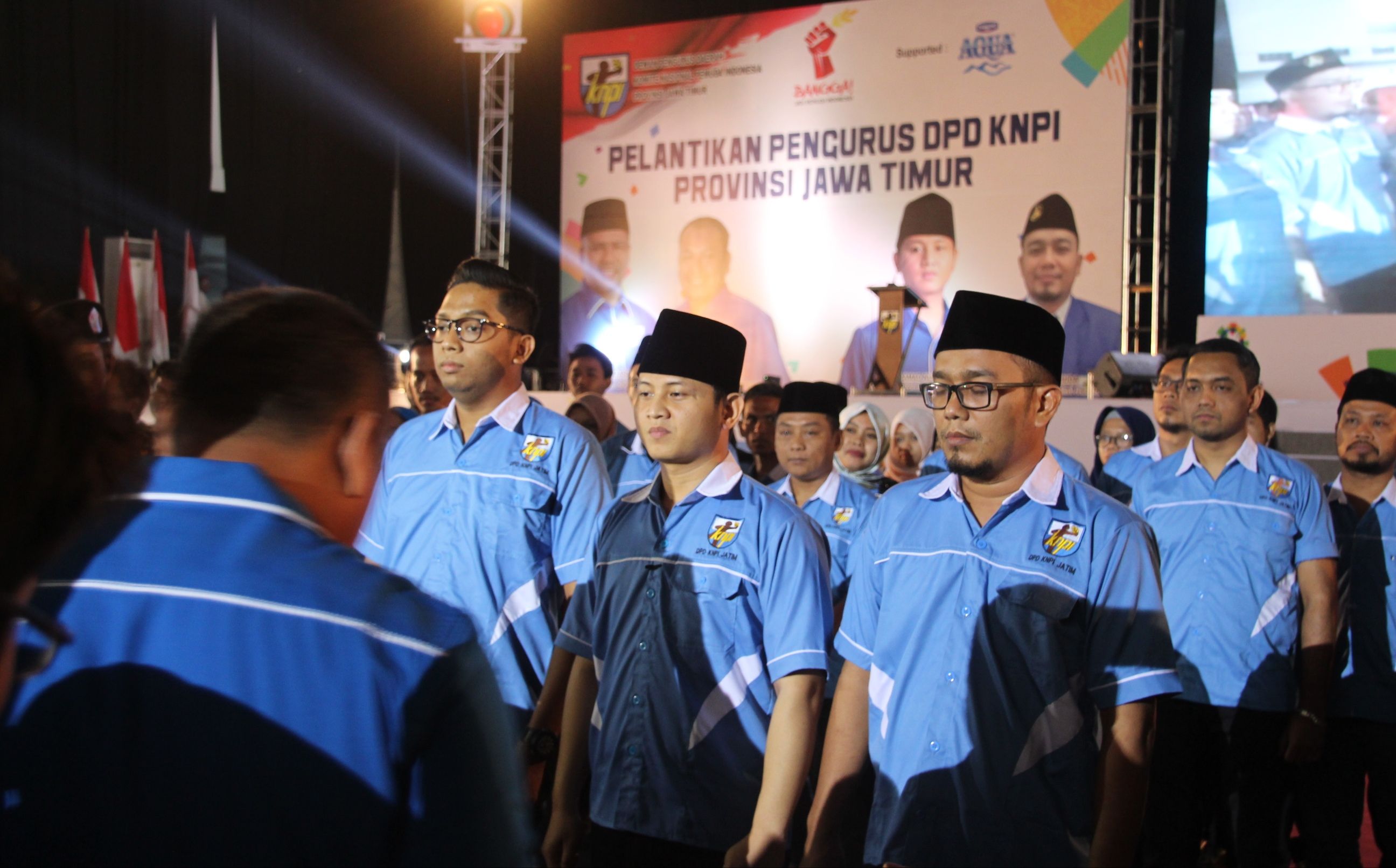 Pelantikan Pengurus DPD KNPI Jatim, di Jatim International Expo, Surabaya, Sabtu, 21 Juli 2018. (Foto: farid/ngopibareng.id) 