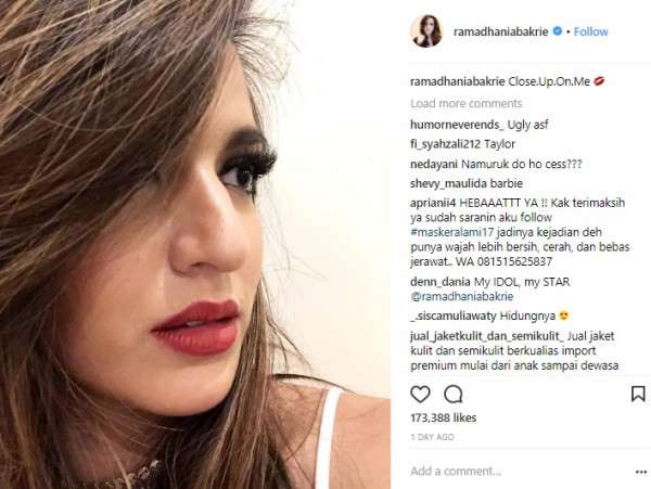 Instagram Nia Ramadhani.