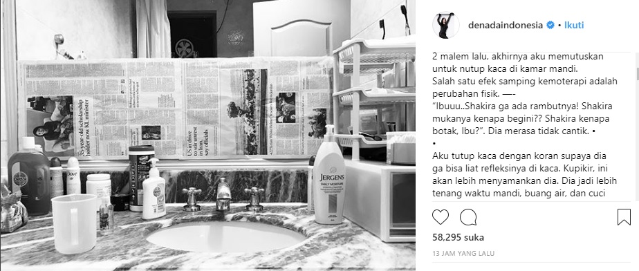 Postingan Denada soal pertanyaan Shakira. (Instagram)