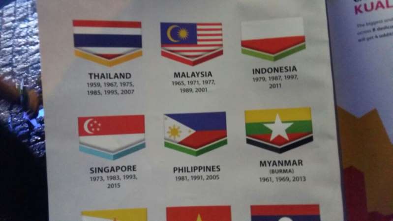 Gambar bendera Indonesia dicetak terbalik di buku panduan SEA Games 2017 di Malaysia.