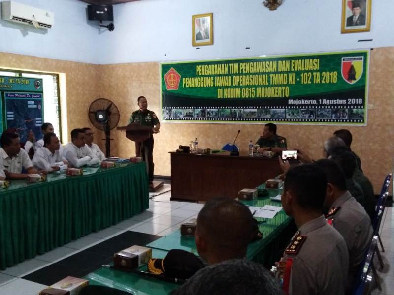 Suasana Di Ruang Data Makodim 0815 Saat Pengarahan Katim Wasev PJO TMMD 