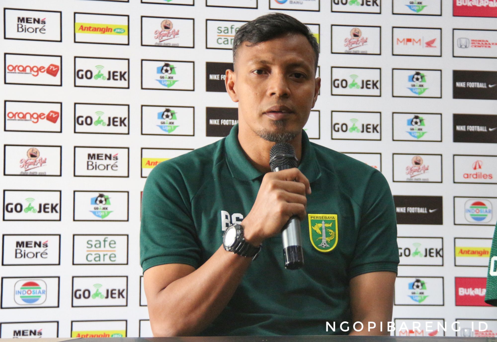 Pelatih caretaker Persebaya, Bejo Sugiantoro. (Foto: Haris/ngopibareng.id)