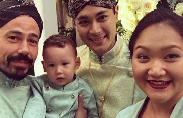 Uty Wibowo (kanan) bersama suami bulenya, Luigi Ferrara dan sepupunya, Panji Trihatmodjo.  Foto: IG/utywibowo.
