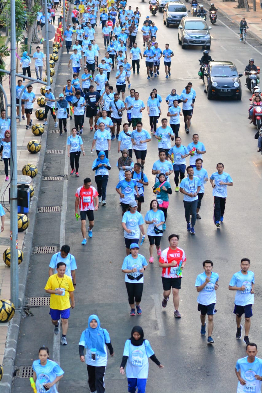 Tampak para peserta cukup antusias di Surabaya Water Run 2018