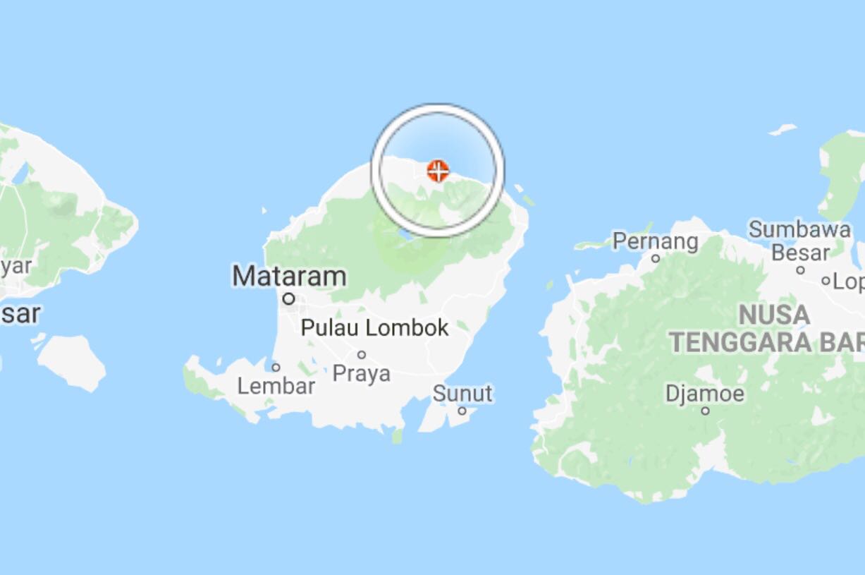 Pusat Gempa di Lombok NTB. Foto : BMKG