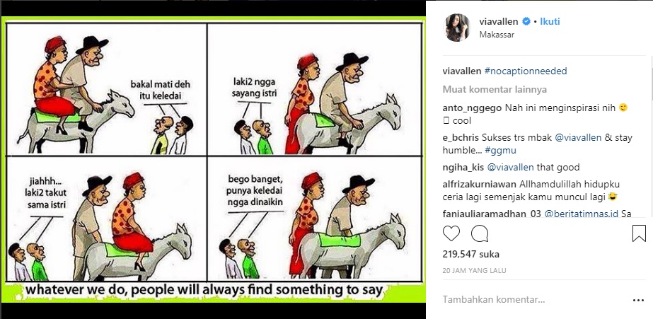 Unggahan terbaru Via Vallen. (Instagram)