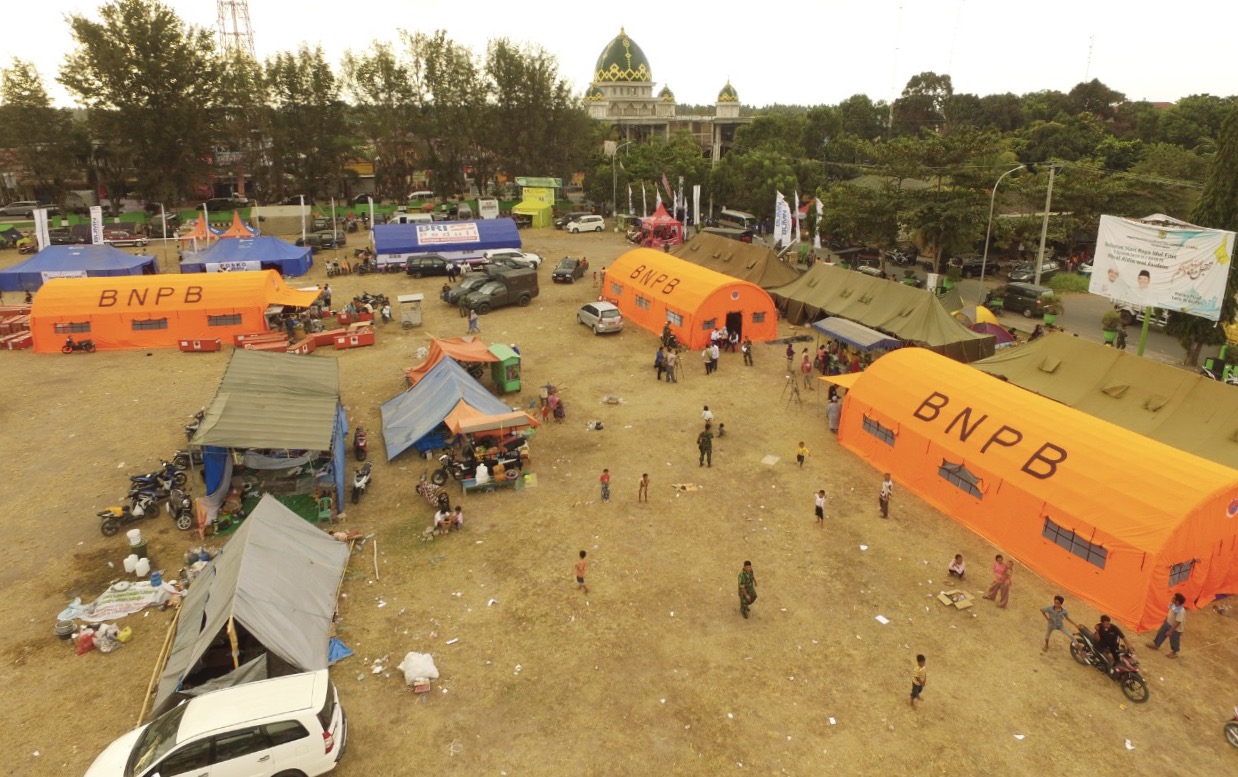 Posko pengungsian korban gempa Lombok. Foto : BNPB