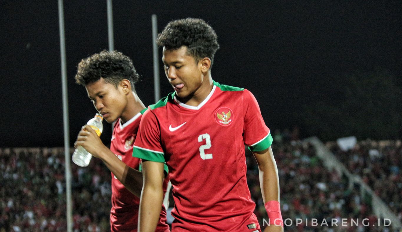 Pemain Timnas Indonesia Amiruddin Bagas Kaffa. (Foto: Haris/ngopibareng.id)