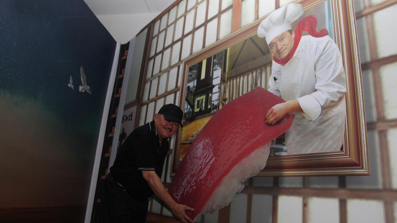 Spot foto 3D bertema makanan sushi asal Jepang.
