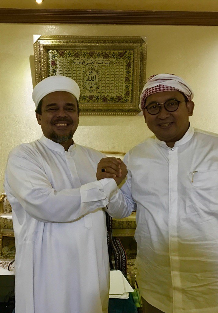 Fadli Zon dan Habib Rizieq. Foto: Twitter @fadlizon.