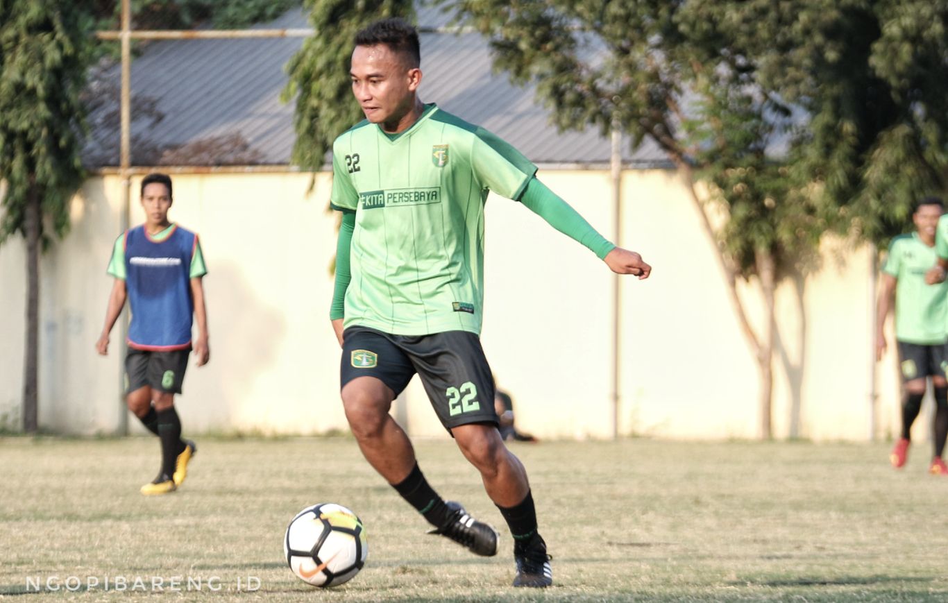 Pemain Persebaya, Abu Rizal Maulana. (Foto: Haris/ngopibareng)