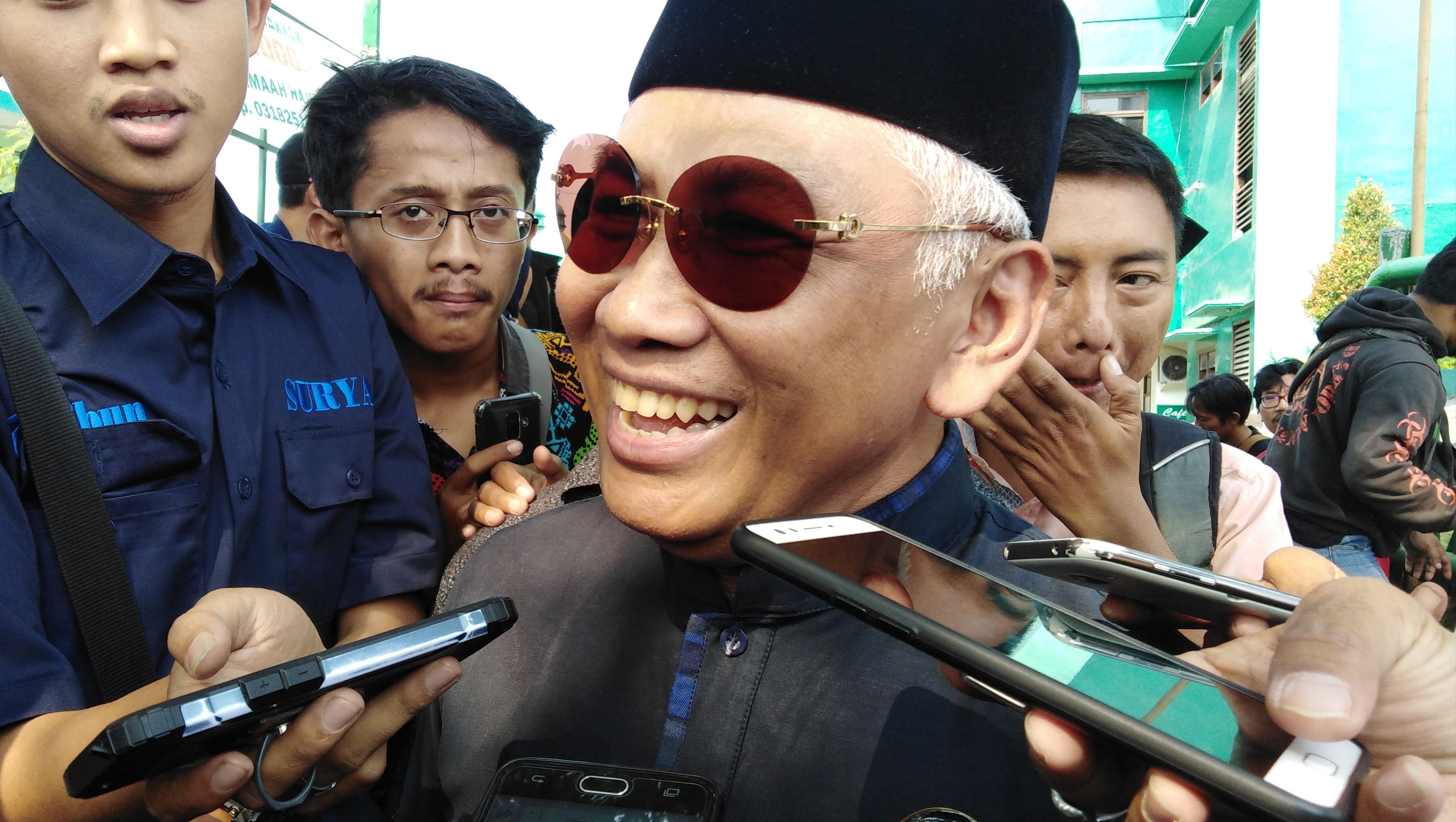 Ketua Bidang Pemenangan Pemilu (Bappilu) DPP NasDem Achmad Effendy Choirie (Gus Choi), saat ditemui di Kantor PWNU Nahdlatul Ulama Jatim, Surabaya, Selasa 21 Agustus 2018. (Foto: Farid/ngopibareng.id) 