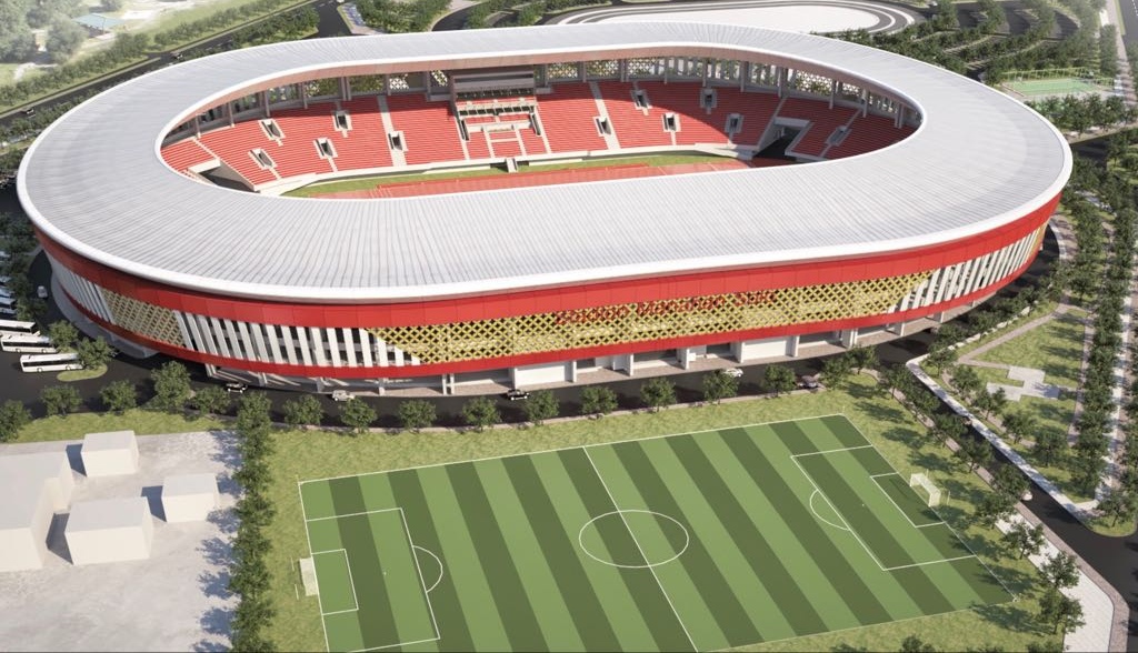 Perspektif 3D rancangan pembangunan Stadion Manahan Solo. (foto: Dok. PUPR) 