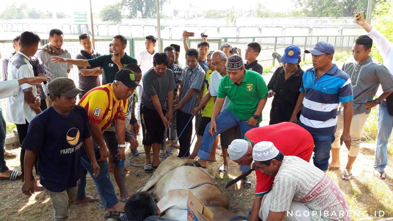 Acara kurban tim Persebaya, Rabu 22 Agustus 2018. (foto: Haris/ngopibareng)