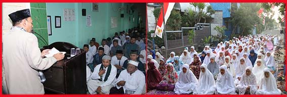 Suasana sholat 'Idul Adha yang berlangsung di masjid Al Jihad Perumahan Jalagriya  Candi Sidoarjo