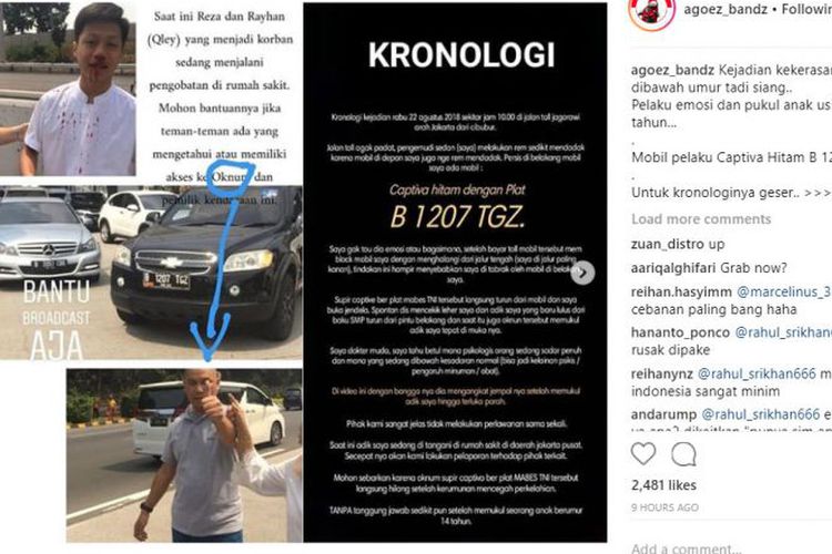 Aksi kekerasan yang dilakukan Misvanul Andri terhadap bocah 14 tahun, Rayhan Ahmad. Foto: IG/ap_reza.