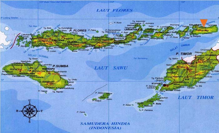 Pulau Alor, paling timur NTT diguncang gempa hari ini, Senin 27 Agustus 2018. (Foto: Ngobar)