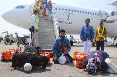 Kedatangan jemaah haji. Foto : dok/antara