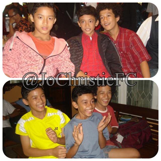 Jonatan Christie alias Jojo (kiri) semasa kecil, bersama dua pemain film King.
