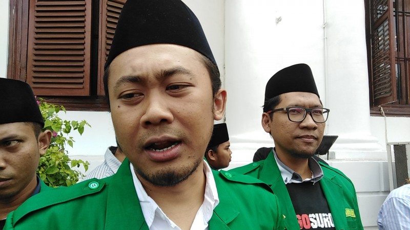 Ketua GP Ansor Surabaya, Farid Afif usai mediasi di Mapolrestabes Surabaya, Rabu, 29 Agustus 2018. (Foto: Farid/ngopibareng.id)