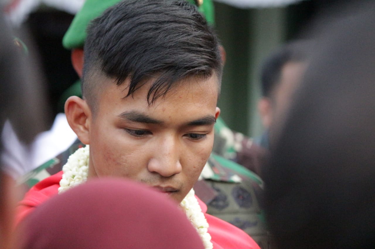 Serda Rifki Ardiansyah Arrosyiid peraih emas di Asian Games 2018 cabang olahraga Karate. (foto: Haris/ngopibareng)