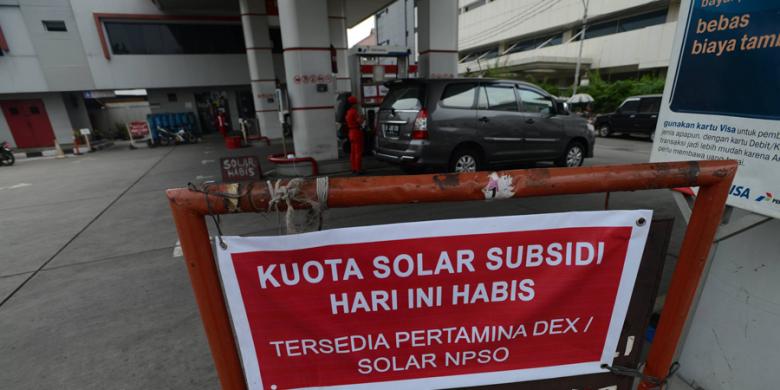 Ilustrasi SPBU yang kehabisan solar subsidi. (Foto: kompas.com)