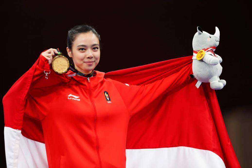 Lindswell Kwok meraih medali emas di cabang olahraga wushu nomor taijiquan dan taijijian di Asian Games 2018.