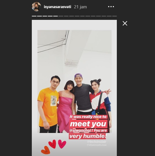 Afgan, BCL, dan Isyana ketika bertemu dengan Siwon Super Junior. Foto: Instagram
