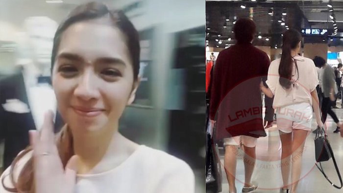 Angel Karamoy saat jalan bareng Jose Poernomo di salah satu mal di Jakarta. Foto: IG/lambe_turah.