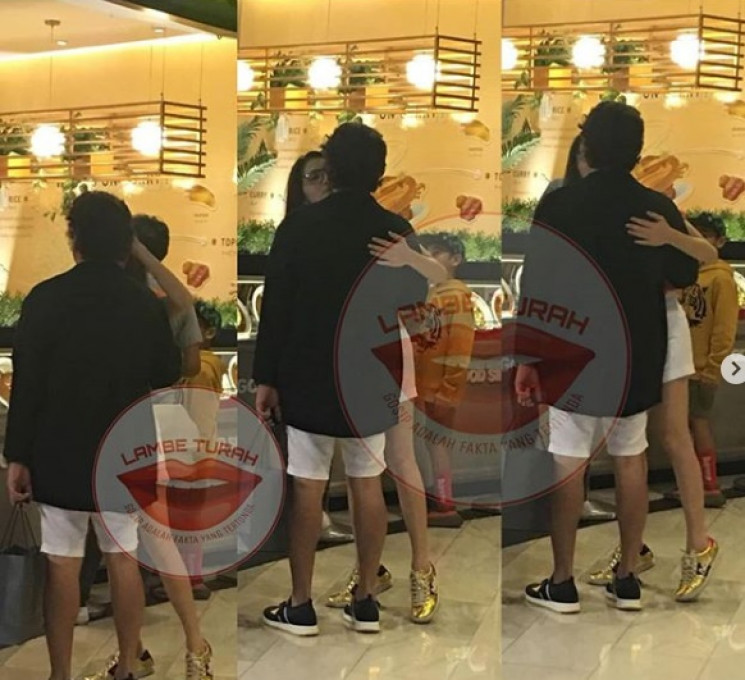 Angel Karamoy tak malu ciuman dengan Jose Poernomo di tempat umum. Foto: IG/lambe_turah.