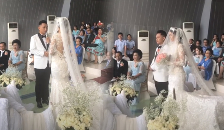 Pemberkatan pernikahan Kezia Warouw dan Christian Rantepadang. Foto: IG/keziawarouw.
