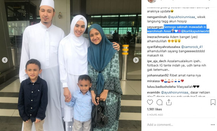 Sapaan bunda untuk Kartika Putri dari anak-anak tirinya.