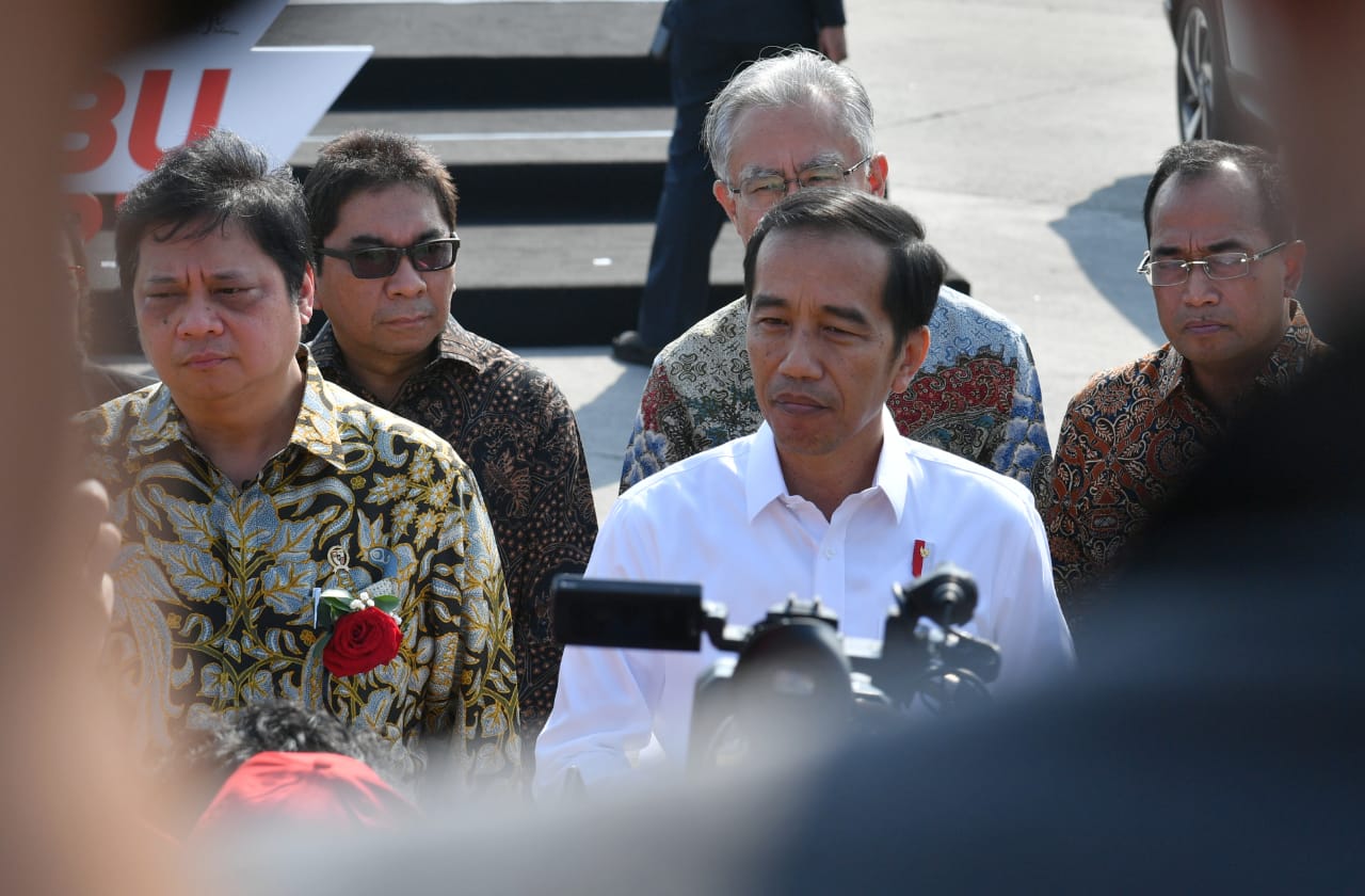 Presiden Jokowi usai melepas Ekspor Mobil Toyota Tahun 2018 di IPC Car Terminal, Pelabuhan Tanjung Priok, Jakarta Utara, Rabu, 5 September 2018. (Foto: Biro Pers Presiden)