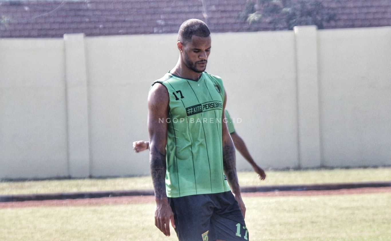 Striker Persebaya Surabaya, David Aparecido da Silva. (Foto: Haris/ngopibareng.id)