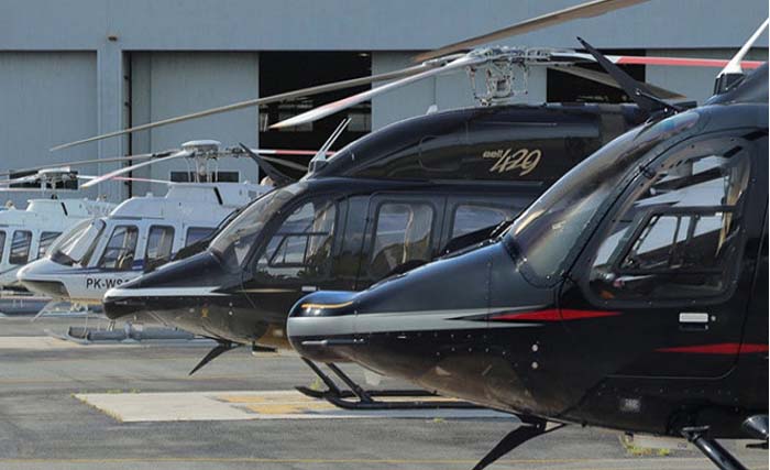 Helikopter Whitesky Aviation siap mengangkut penumpang kelas bisnis Garuda. (Foto: Dok. Antara)