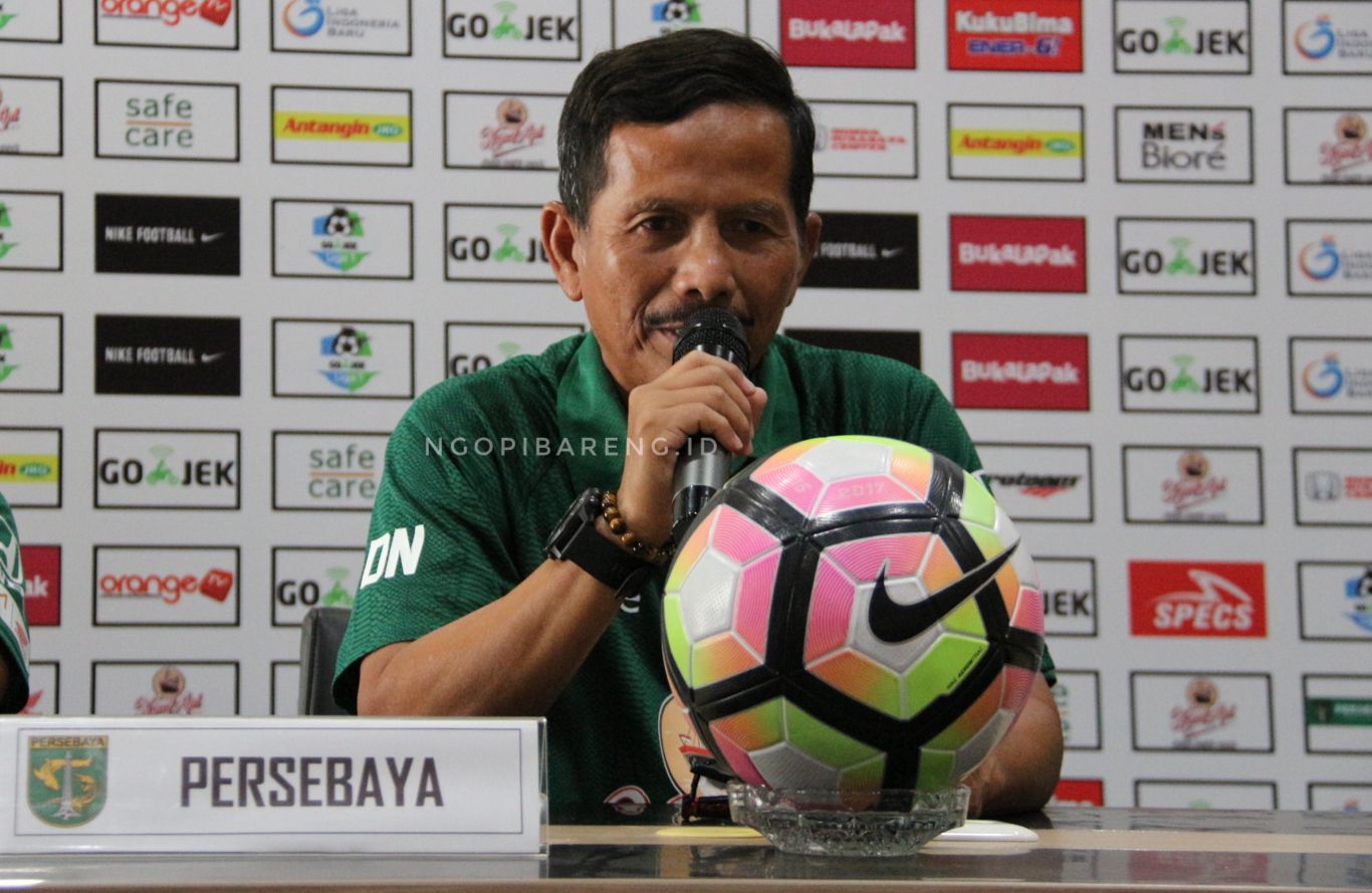 Pelatih Persebaya, Djajang Nurdjaman. (foto: Haris/ngopibareng)