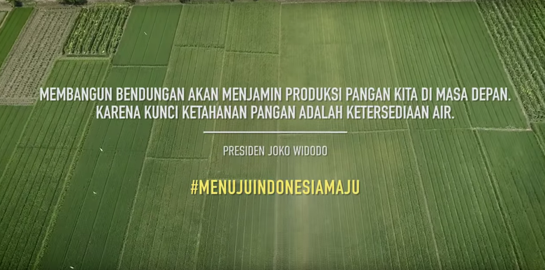 Iklan bendungan Presiden Jokowi. Foto: Youtube Jokowi.