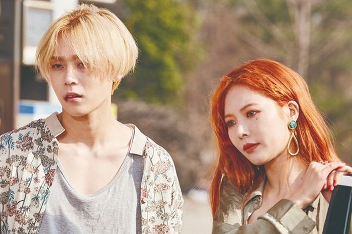 E'Dawn 'Pentagon' dan HyunA. Foto: Allkpop