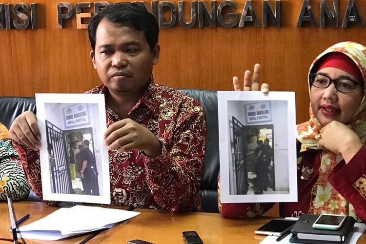 Foto penemuan sel di sebuah SMK semi militer di Batam. Foto: KPAI.