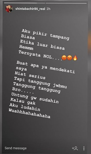 Instagram Shinta Bachir.