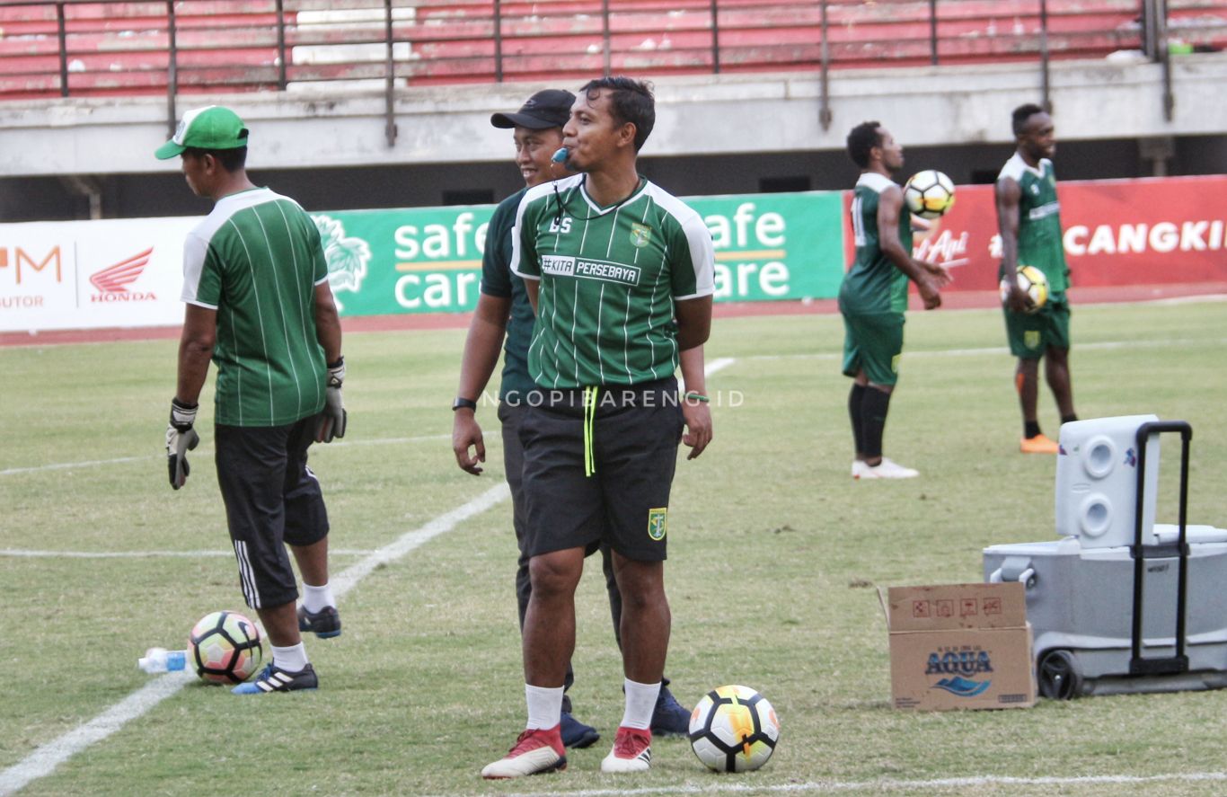 Asisten pelatih Persebaya, Bejo Sugiantoro. (foto: Haris/ngopibareng)