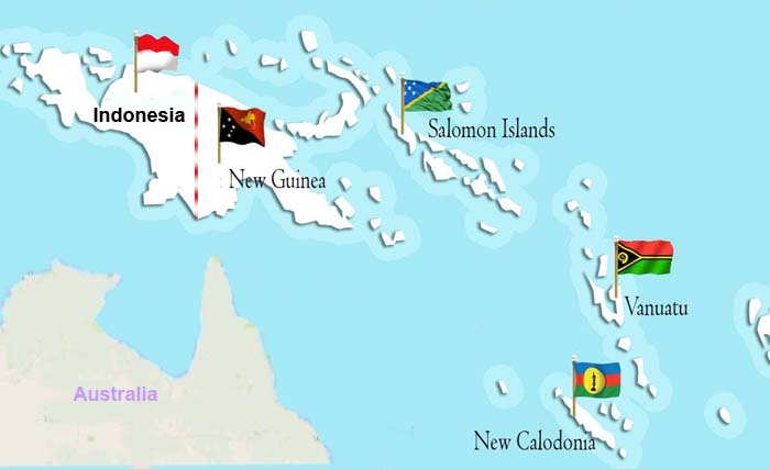 Letak negara Kepulauan Vanuatu. (Ngobar)