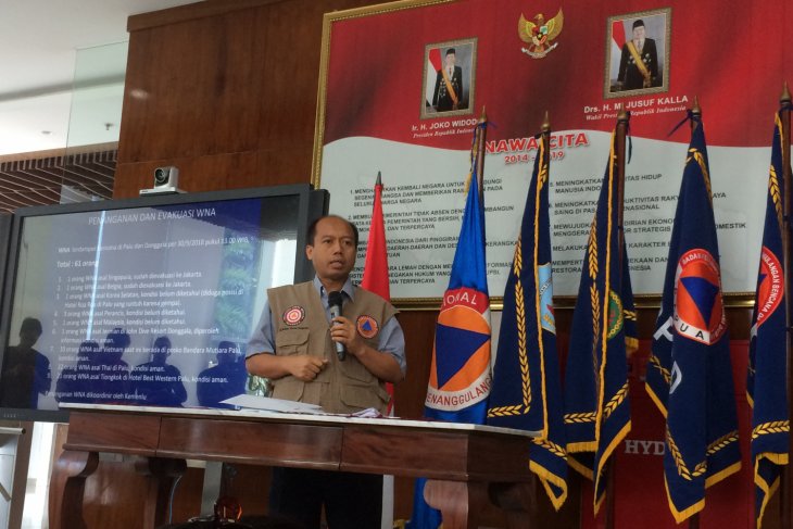 Kepala Pusat Informasi dan Komunikasi Badan Nasional Penanggulangan Bencana (BNPB) dalam konferensi pers di Graha BNPB Jakarta Timur, Minggu, 30 September 2018. (Foto: Antara)