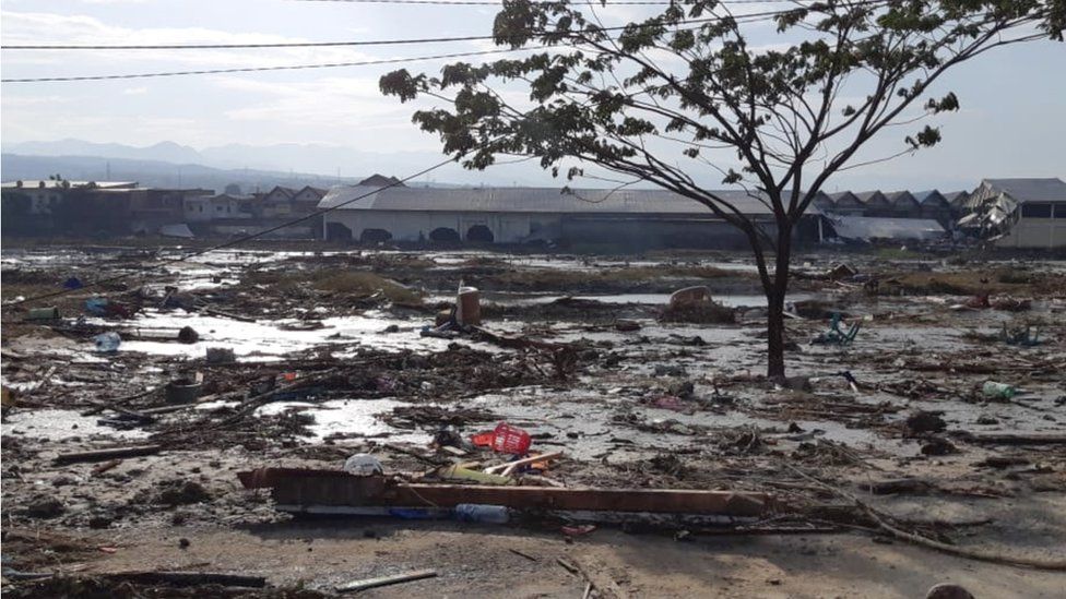 Rumah-rumah hancur diterjang gempa dan tsunami Palu. Foto: BNPB