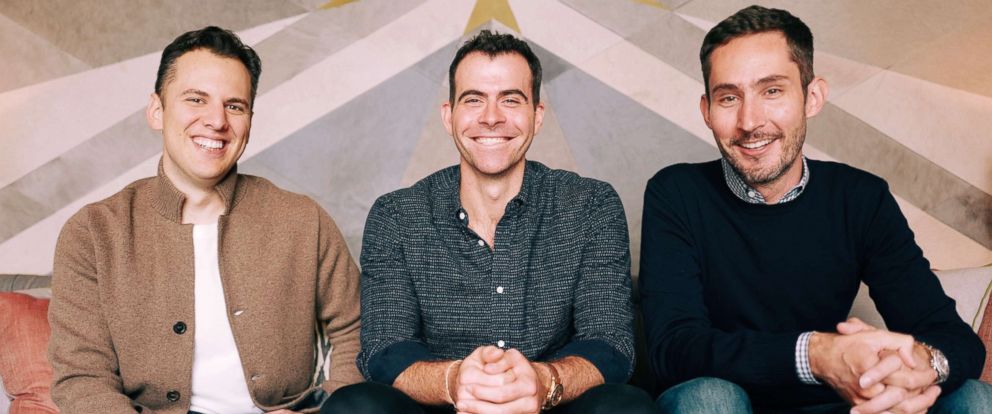 Adam Mosseri bersama duo pendiri Instagram, Kevin Systrom dan Mike Krieger.