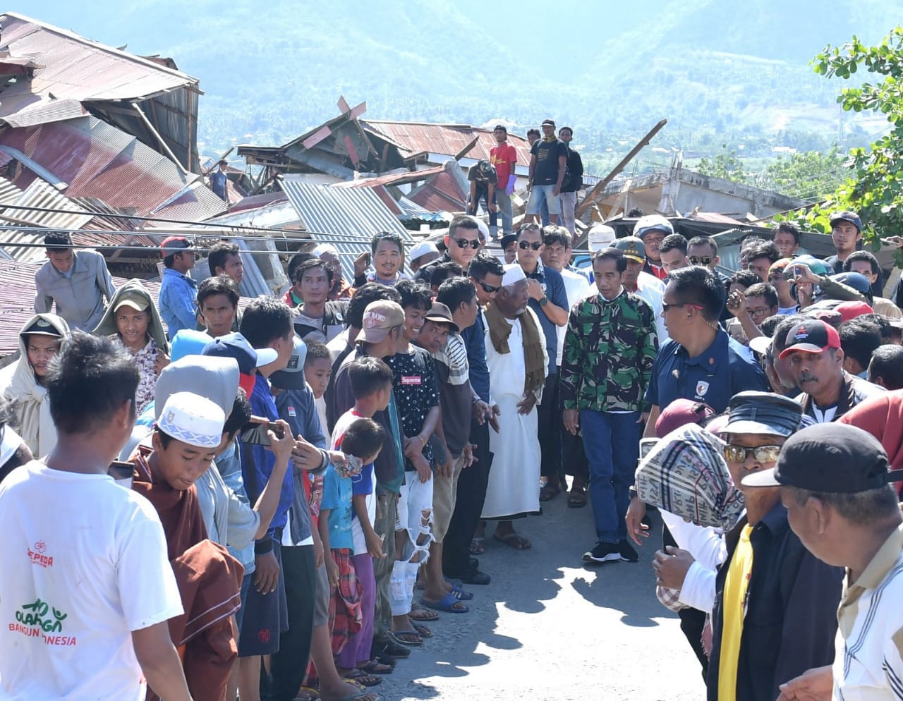 Presiden Jokowi saat meninjau lokasi bencana Palu. Foto: Biro Pers Setpres