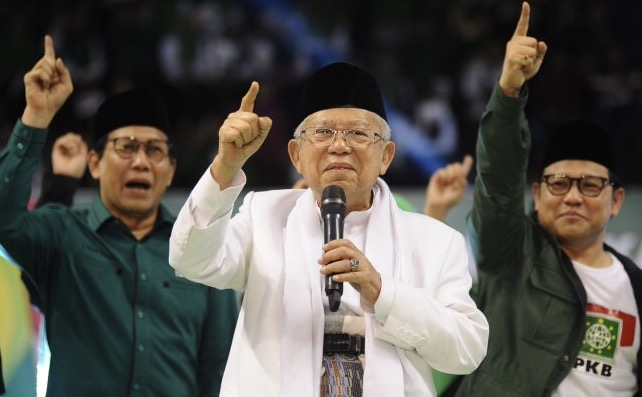 Cawapres KH Maruf Amin (tengah). Foto: dok/antara