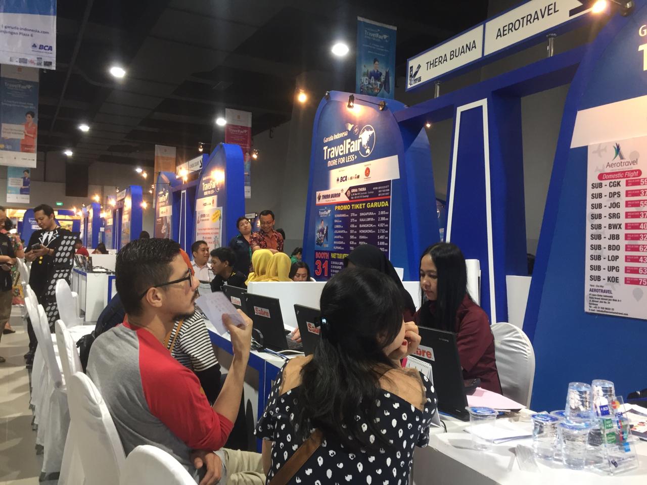 Suasana pengunjung di acara Garuda Indonesia Travel Fair 2018, Jumat, 5 Oktober 2018. Foto: Amanah/ngopibareng.id